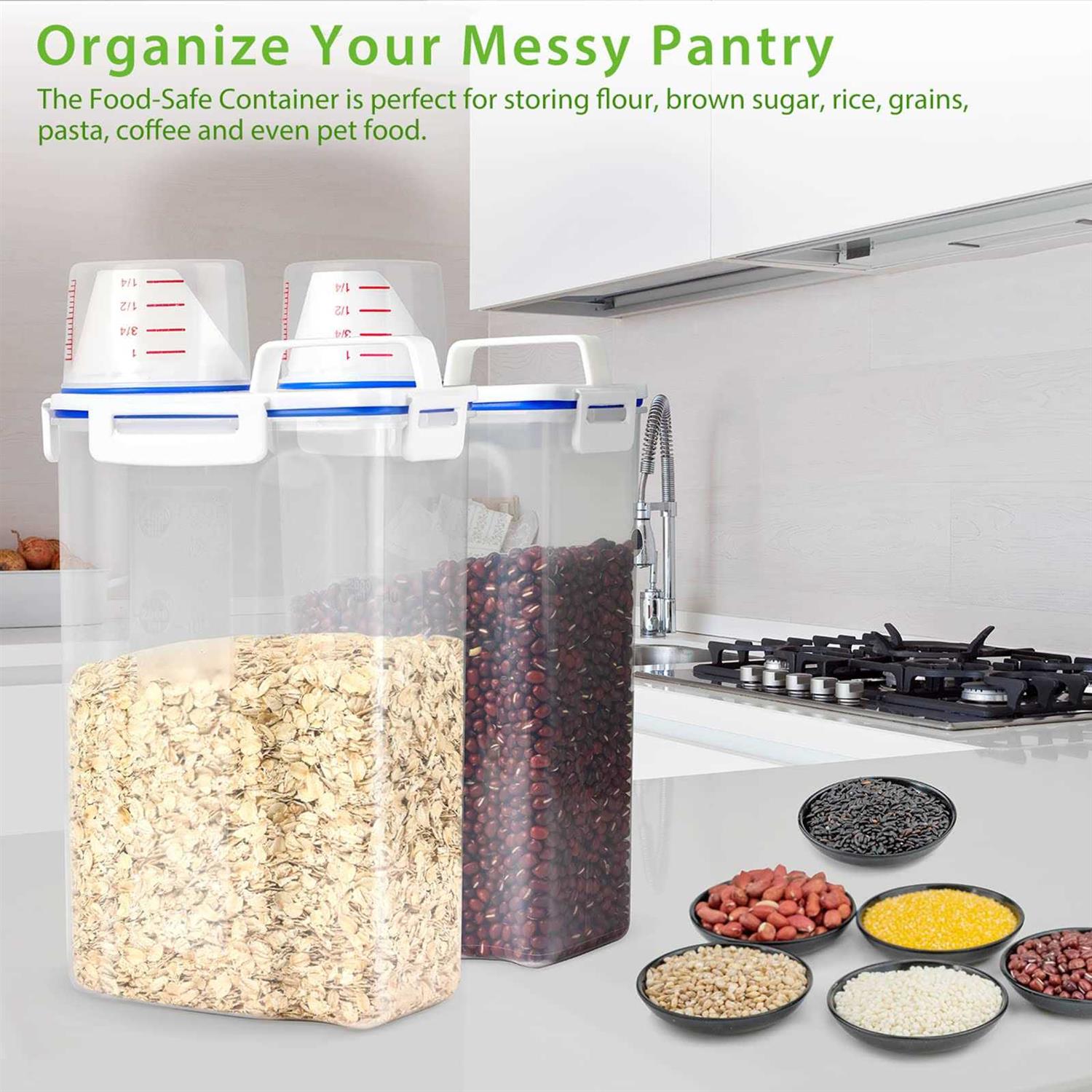 Viretec Rice Airtight Storage Container 3 to 5lbs Cereal Dry Food Flour Bin - Pet Supplies online store