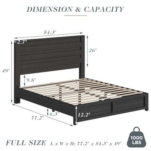 Albott Queen Size Farmhouse Bed Frame with 49