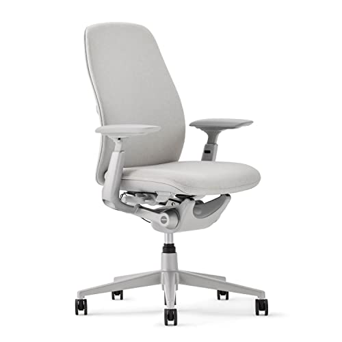 Haworth Zody Dual Posture Upholstered Desk Chair - Stylish and Ergonomic Office Chair Without Lumbar Support (Fog)