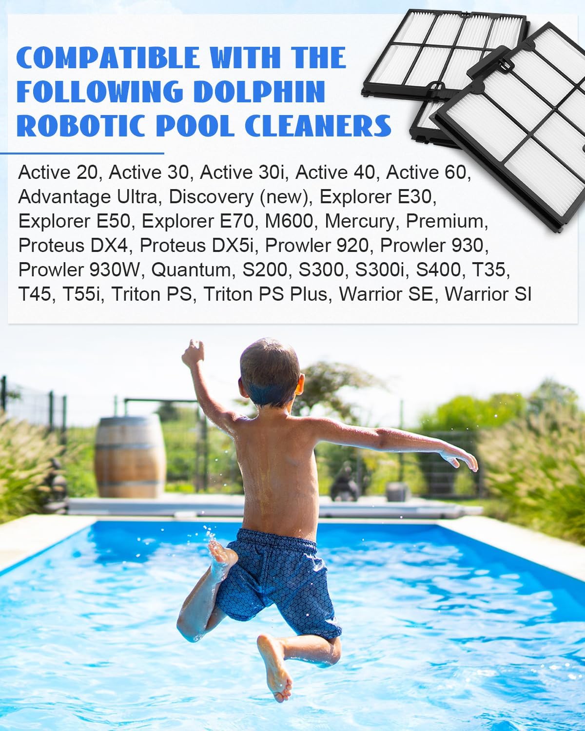 9991467-R4 Ultra-Fine Filter Panels Fit for Dolphin Robotic Pool Cleaners Active Quantum Proteus DX4 20 Active 30 Active 60