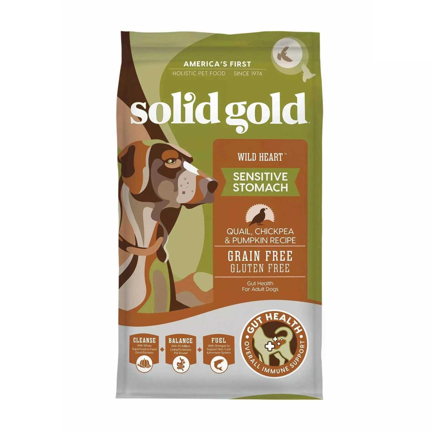 Solid Gold Grain-Free Quail Chickpeas & Pumpkin Wild Heart Dry Dog Food - Pet Supplies online store