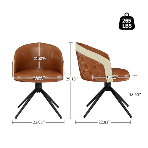 Art Leon Swivel Desk Chair, Modern Fabric Upholstered Office Chair, Accent Armchair with Black Metal Legs, Gray