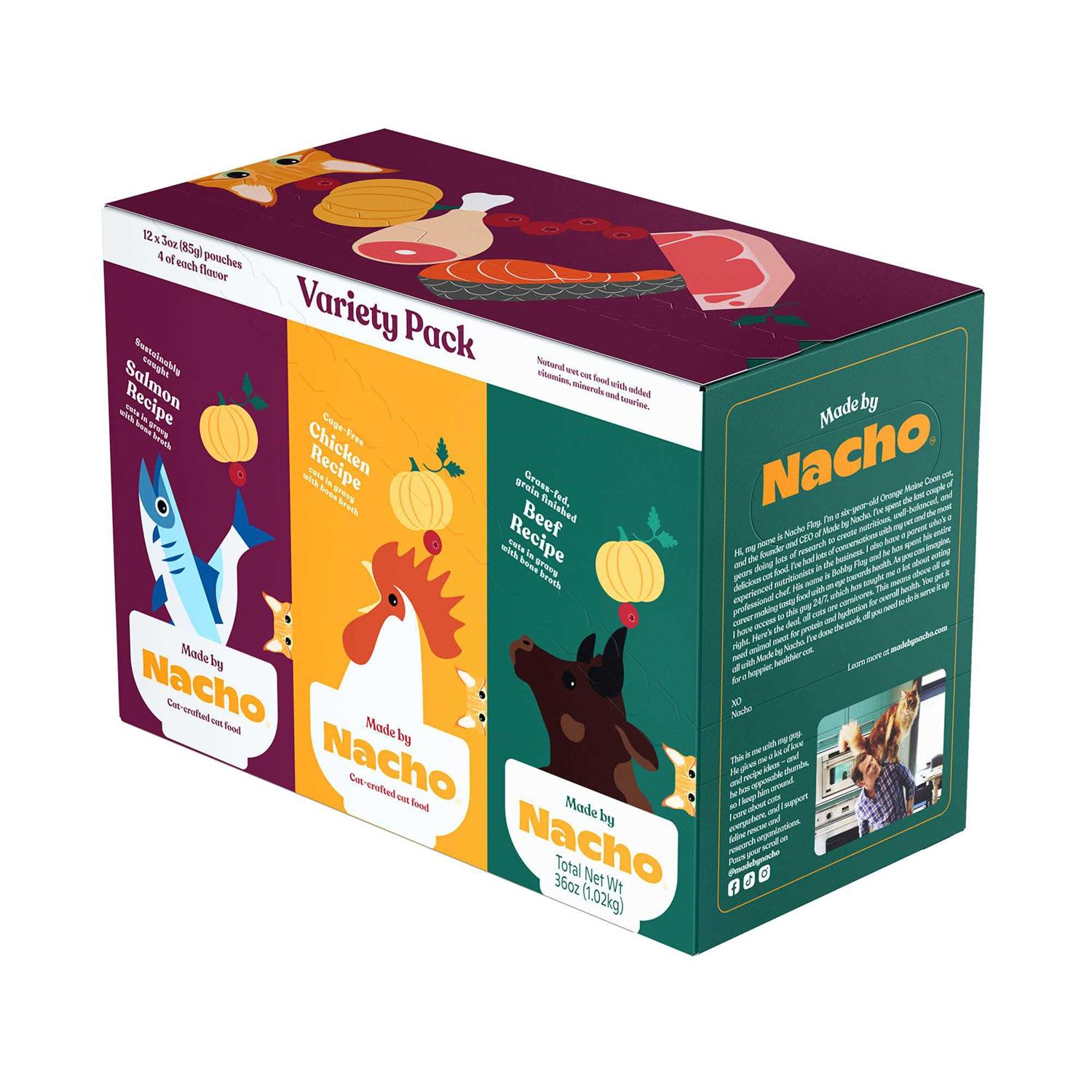 Made by Nacho Cuts in Gravy with Bone Broth Wet Cat Food Variety - Pet Supplies online store