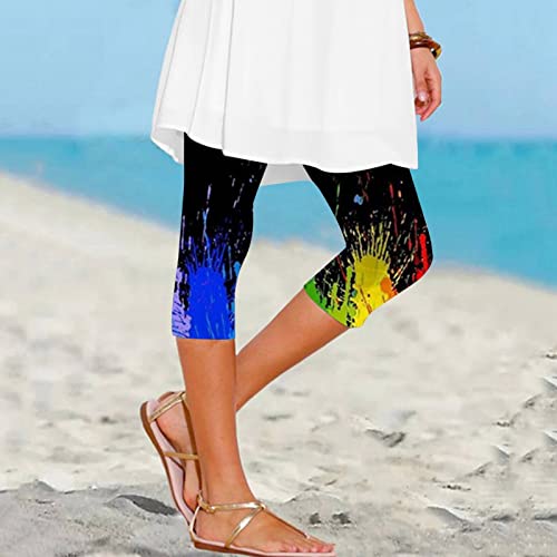 Ladies New Capris Leggings Casual Workout Yoga Exercise Pants 2024 Summer Plus Size Knee Length Beach Cropped Pants