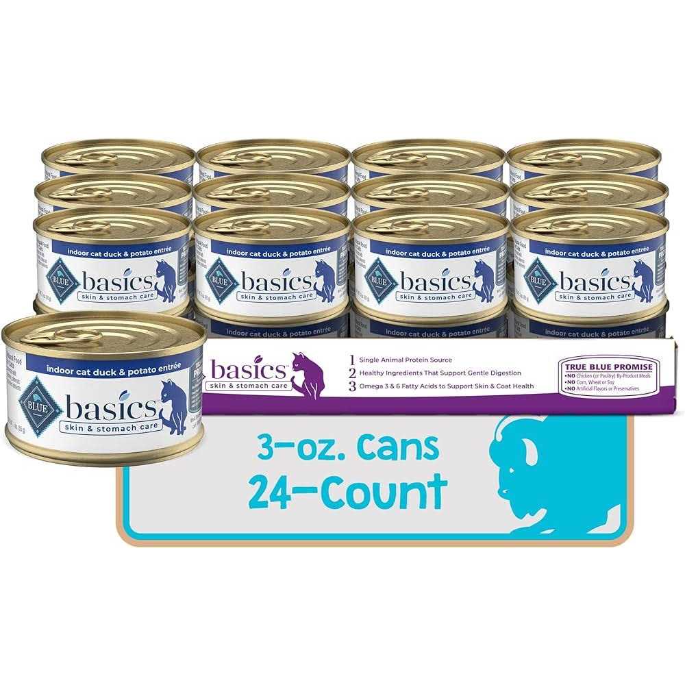 Blue Buffalo Basics Grain Free Indoor Fish and Potato Entree Canned Cat Food 3-oz - Pet Supplies online store