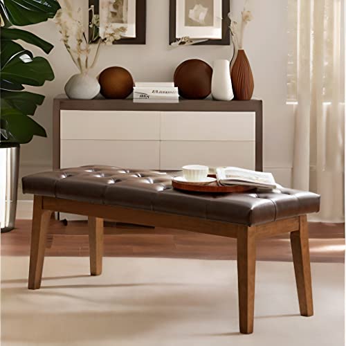 HUIMO Bedroom Bench End of Bed, Upholstered Dining Bench for Kitchen, Button-Tufted Entry Bench, Fabric Ottoman Bench for Living Room, Entryway,Teal