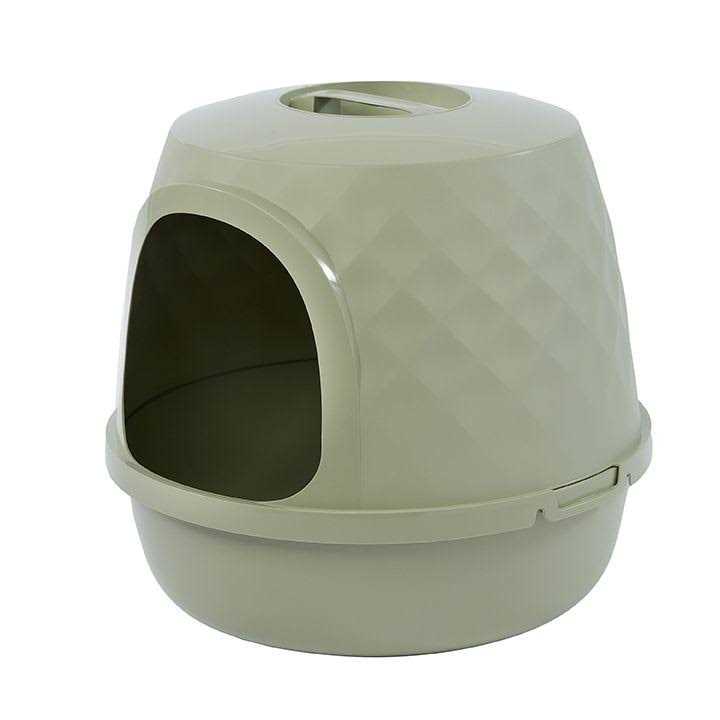 Exquisicat Diamond Dome Wide Entry Hooded Litter Pan with Door - Pet Supplies online store