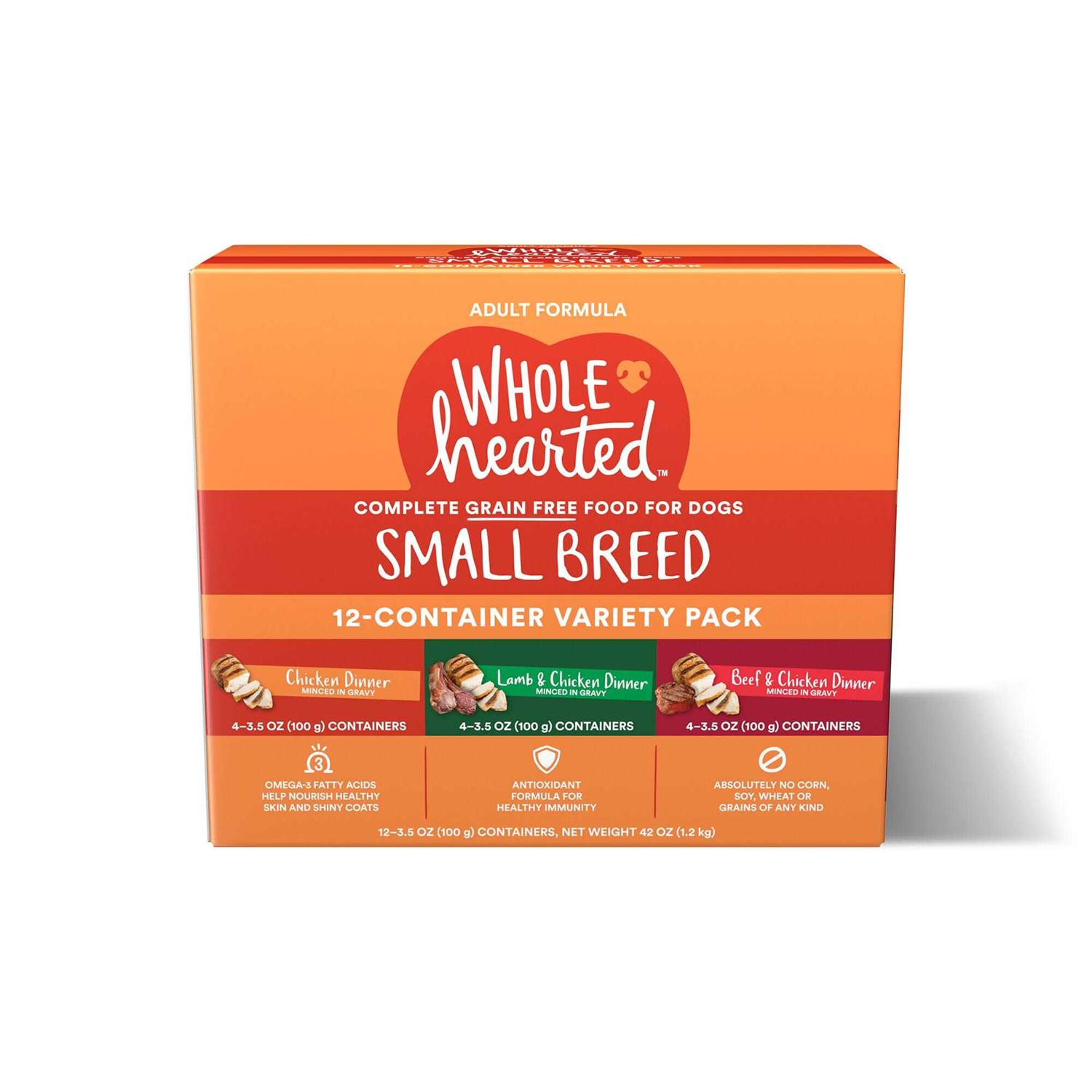 WholeHearted Grain Free Small Breed Minced in Gravy Adult Wet Dog Food Variety Pack - Pet Supplies online store