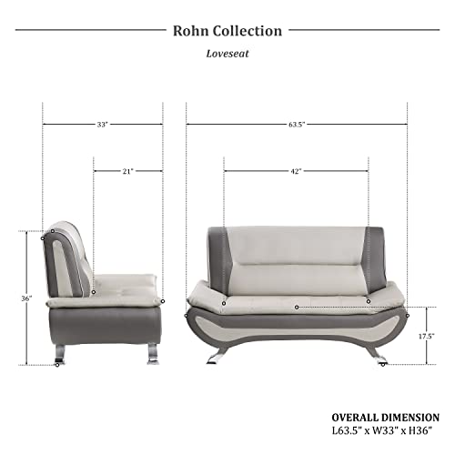 Lexicon Rohn Living Room Loveseat, Beige/Gray