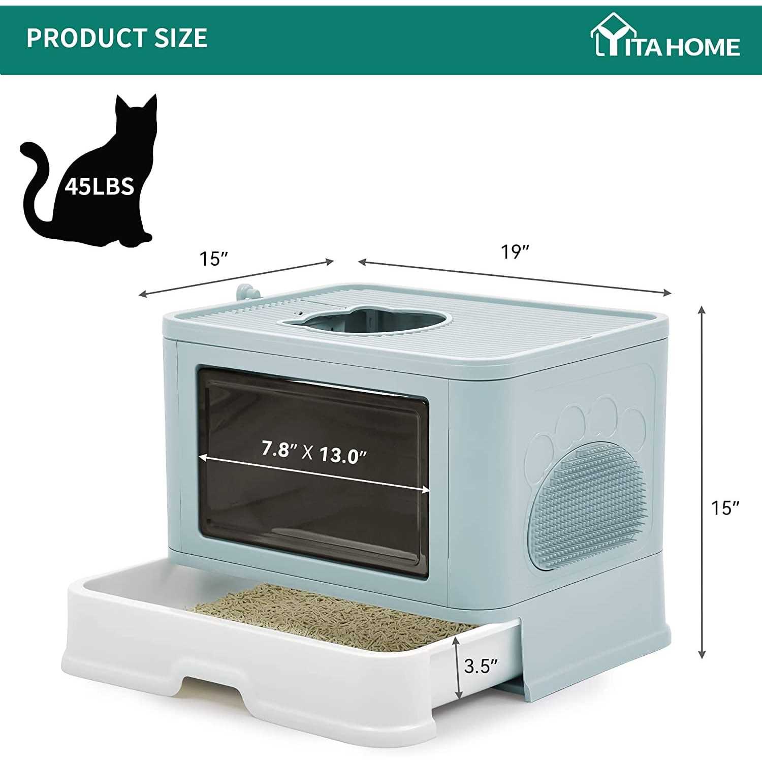 YITAHOME Large Enclosed Cat Litter Box with Lid Cover - Pet Supplies online store