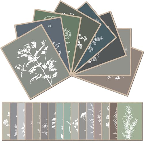 LIDECOR Vintage Botanical Boho Wall Decor Wall Art Prints Set of 24,Sage Green Plants Decor for Bedroom, Minimalist Leaves Watercolor Art Prints, 8