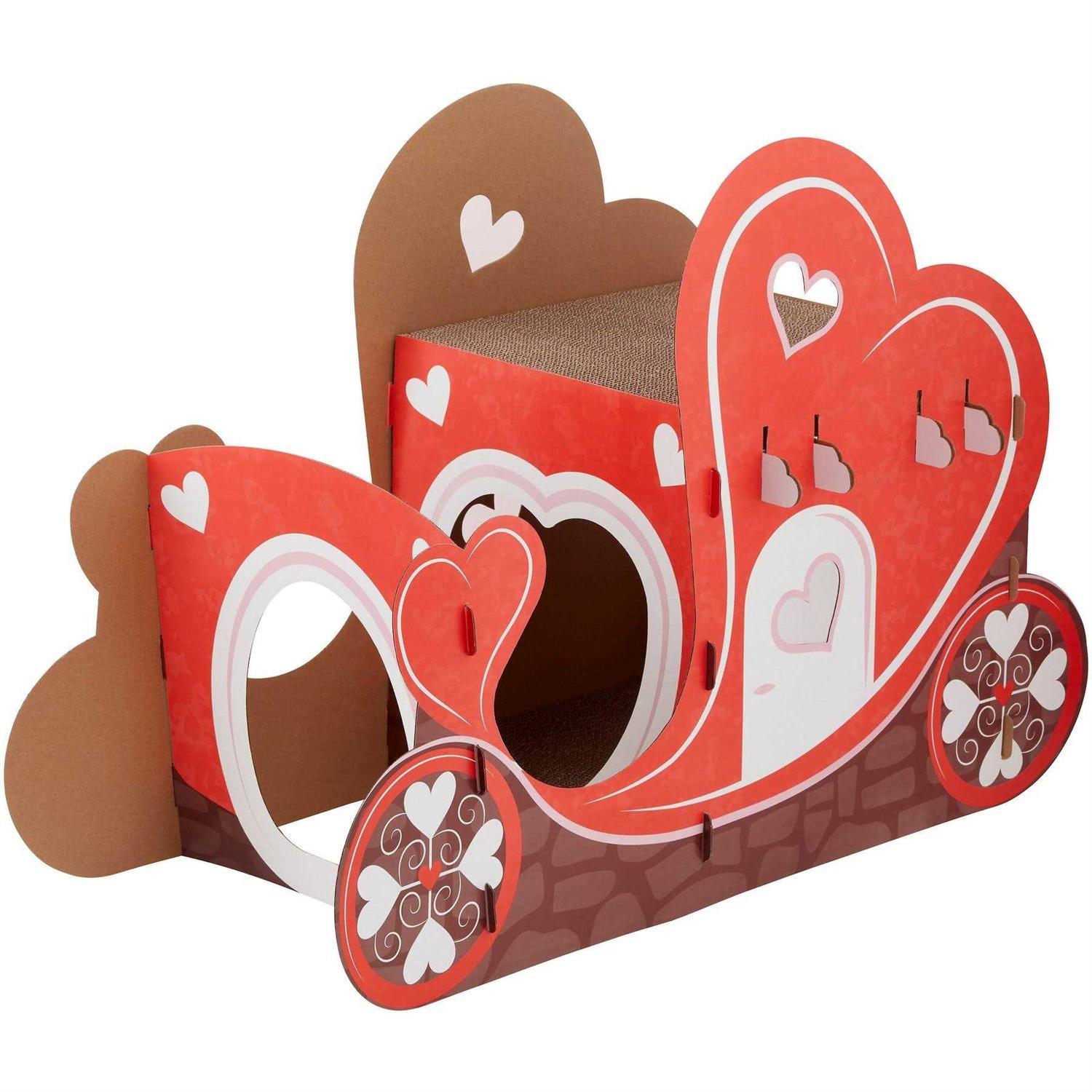 Frisco Valentine Love Carriage Cardboard Cat House - Pet Supplies online store