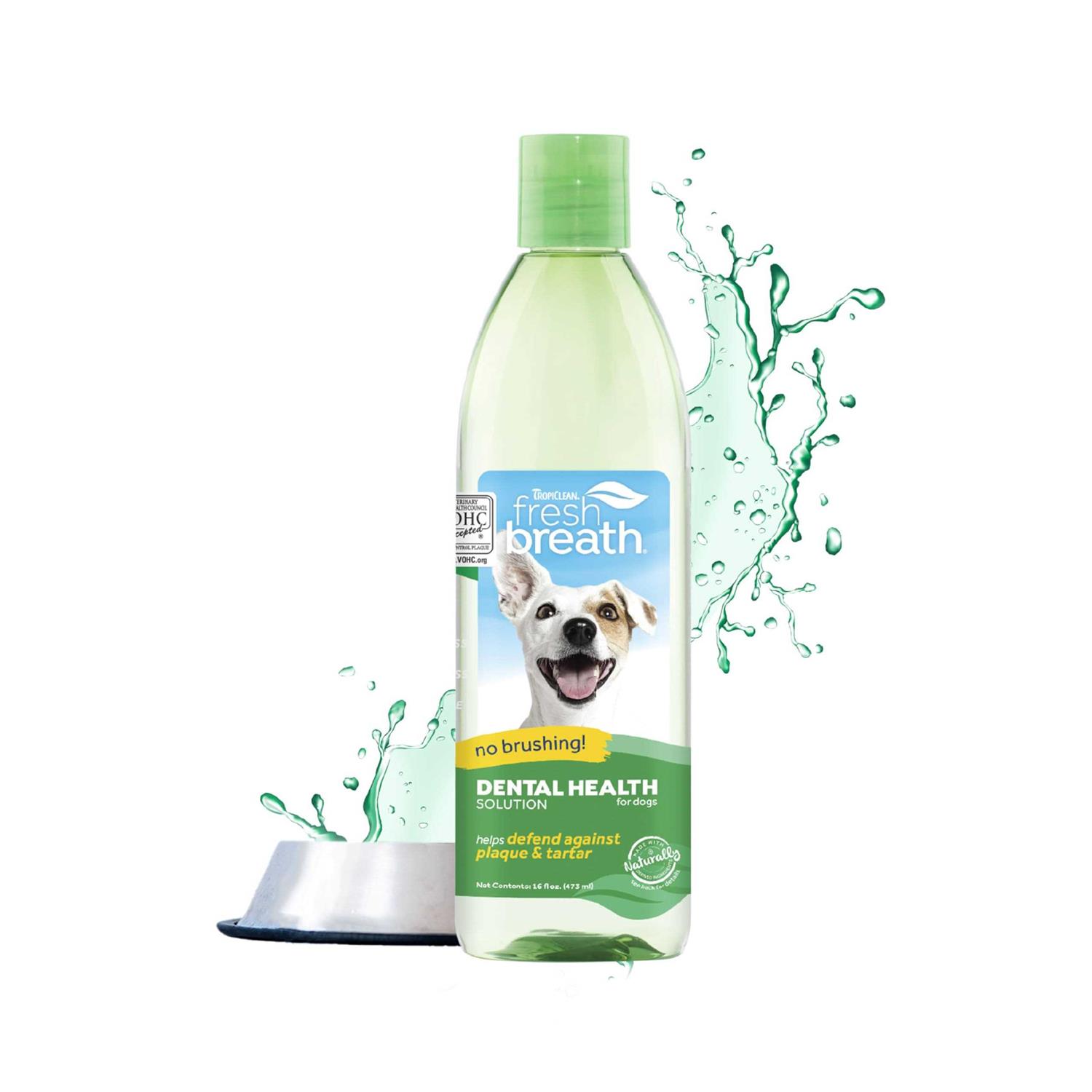 TropiClean Fresh Breath Original Dog Oral Care Water Additive Dog Breath Freshener Additive for Dental Health - Pet Supplies online store