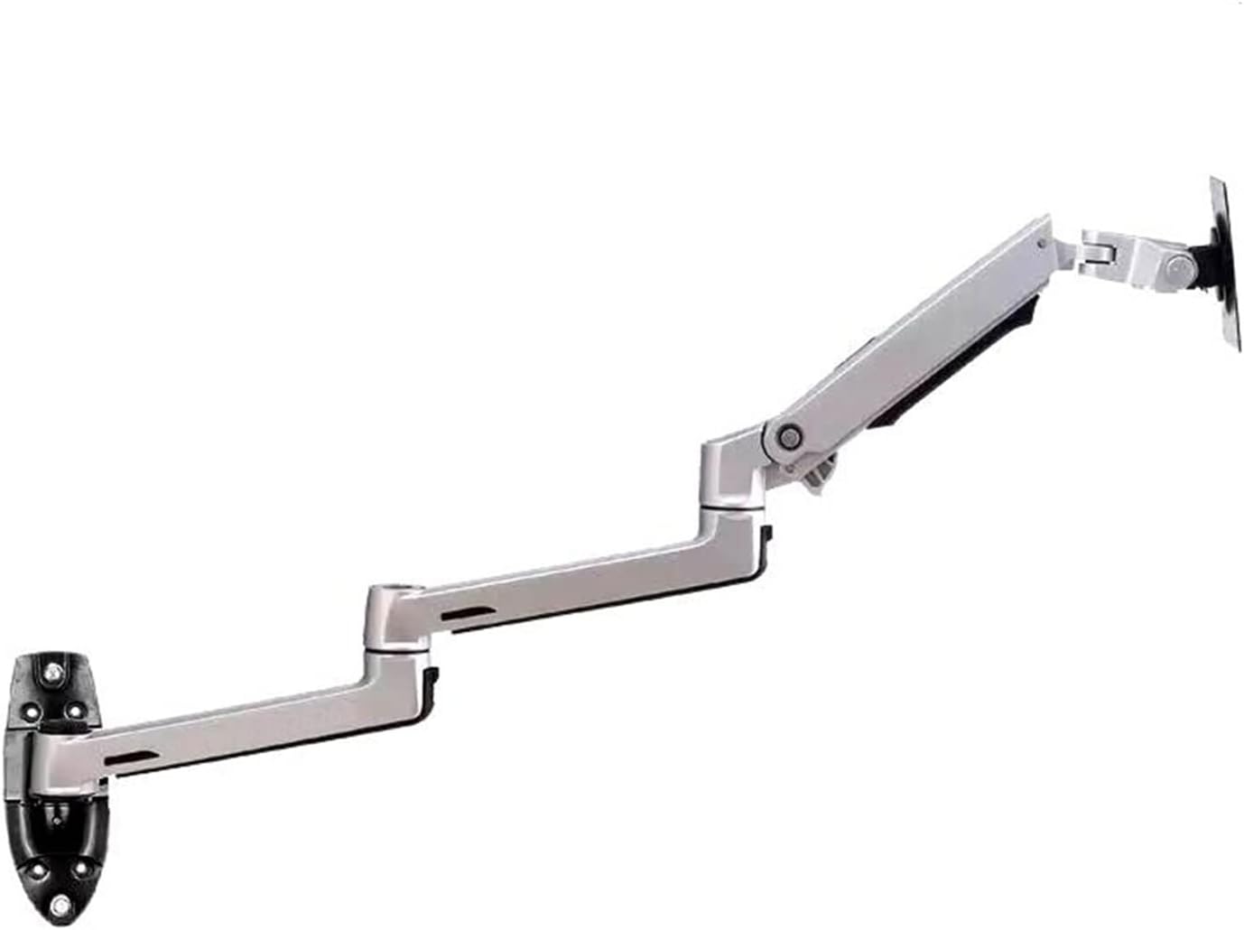 Display Bracket Arm Wall Mount Monitor Bracket Arm Aluminum Ultra Long Mechanical Spring Arm Monitor Support Full Motion Monitor Holder Mount Bracket, Silver Display Bracket