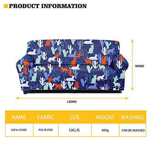 Blue Hibiscus Sofa Cover Floral Sofa Slipcover Sofa Couch Cover for 3 Seater Loveseat Armchair,Stain Against