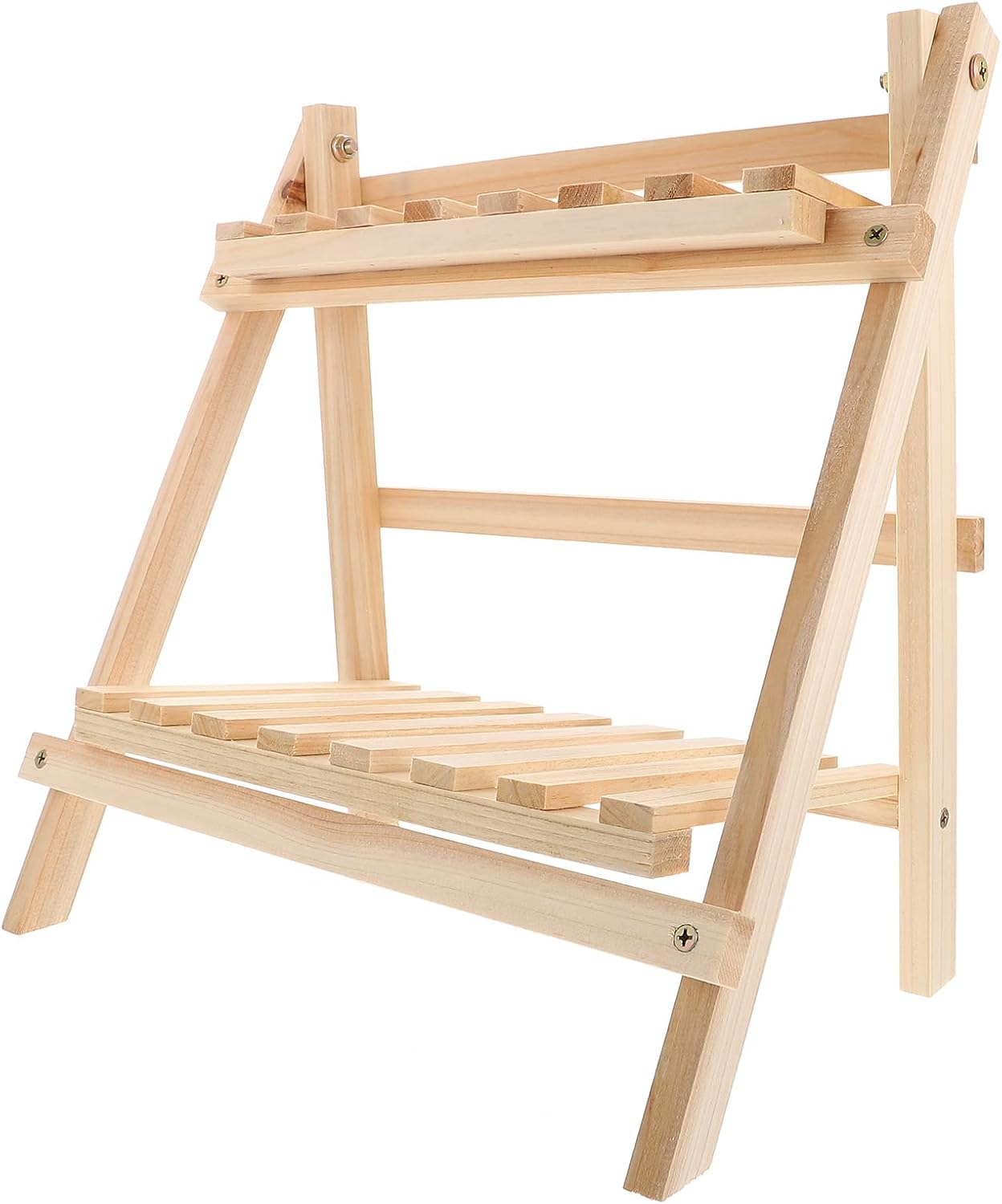 Homoyoyo 2 Shelf Table Storage Tray Makeup Organizer Stand Shelving Brackets Multi- Stand Desktop Storage Rack Wood Storage Shelves Double-Layer Stand Wooden Cosmetic soap Holder Student