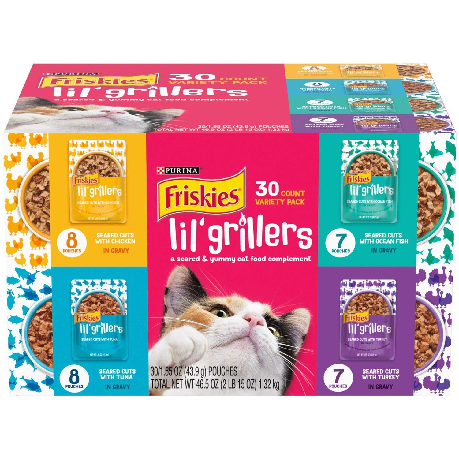 Purina Friskies Gravy Wet Cat Food Complement Variety Pack Lil Grillers Chicken - Pet Supplies online store