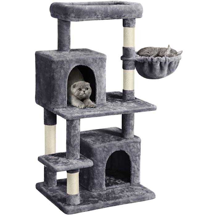 Topeakmart Gray Cat Tree with Two Condos - Pet Supplies online store