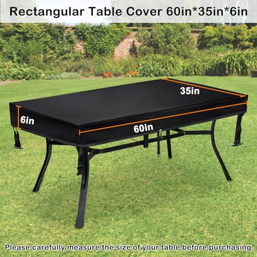 Outdoor Patio Table Cover Rectangle, Waterproof Outdoor Patio Furniture Cover for Tables 85x40x6 Inch