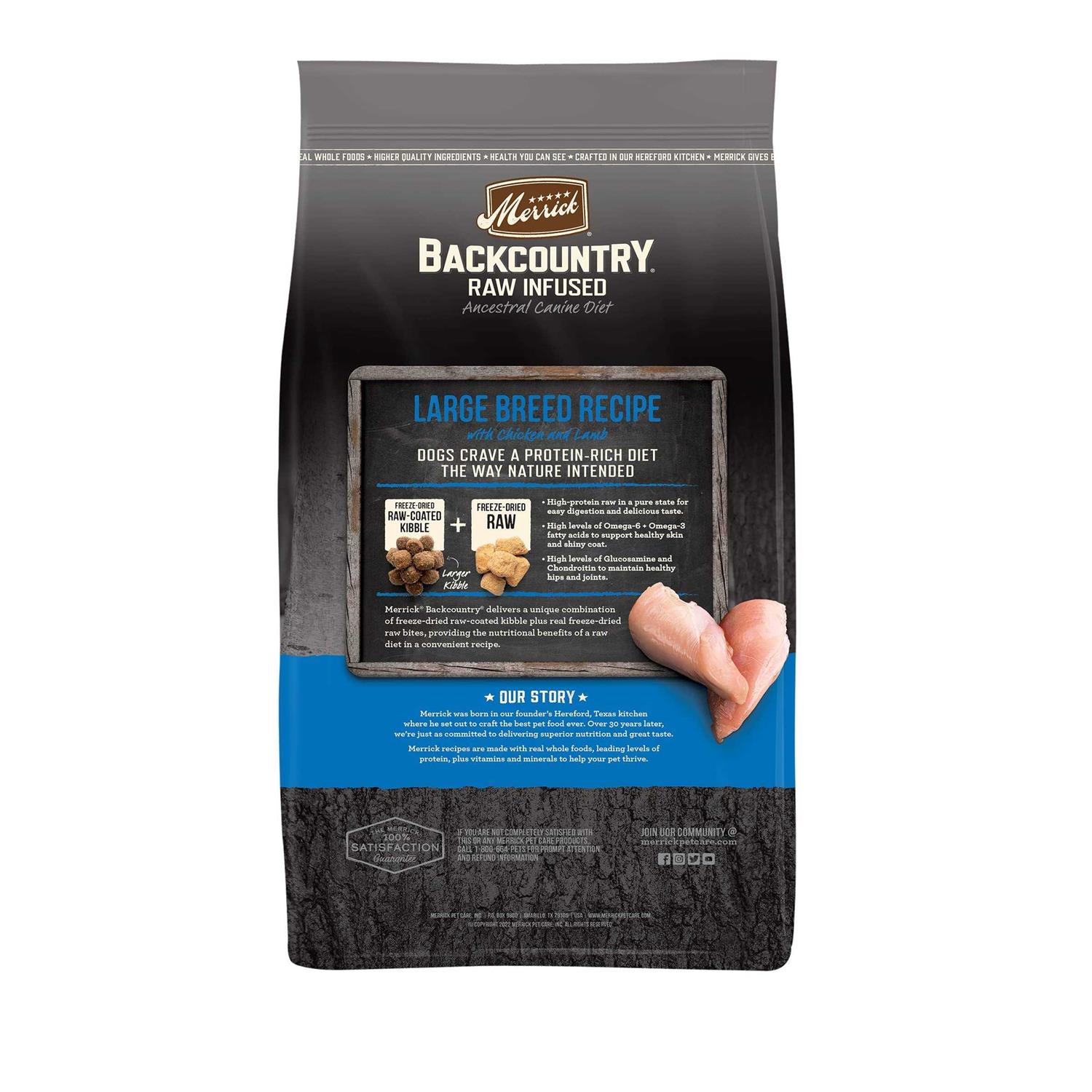 Merrick Backcountry Raw Infused Grain Free Dry Dog Food Large Breed Recipe - Pet Supplies online store