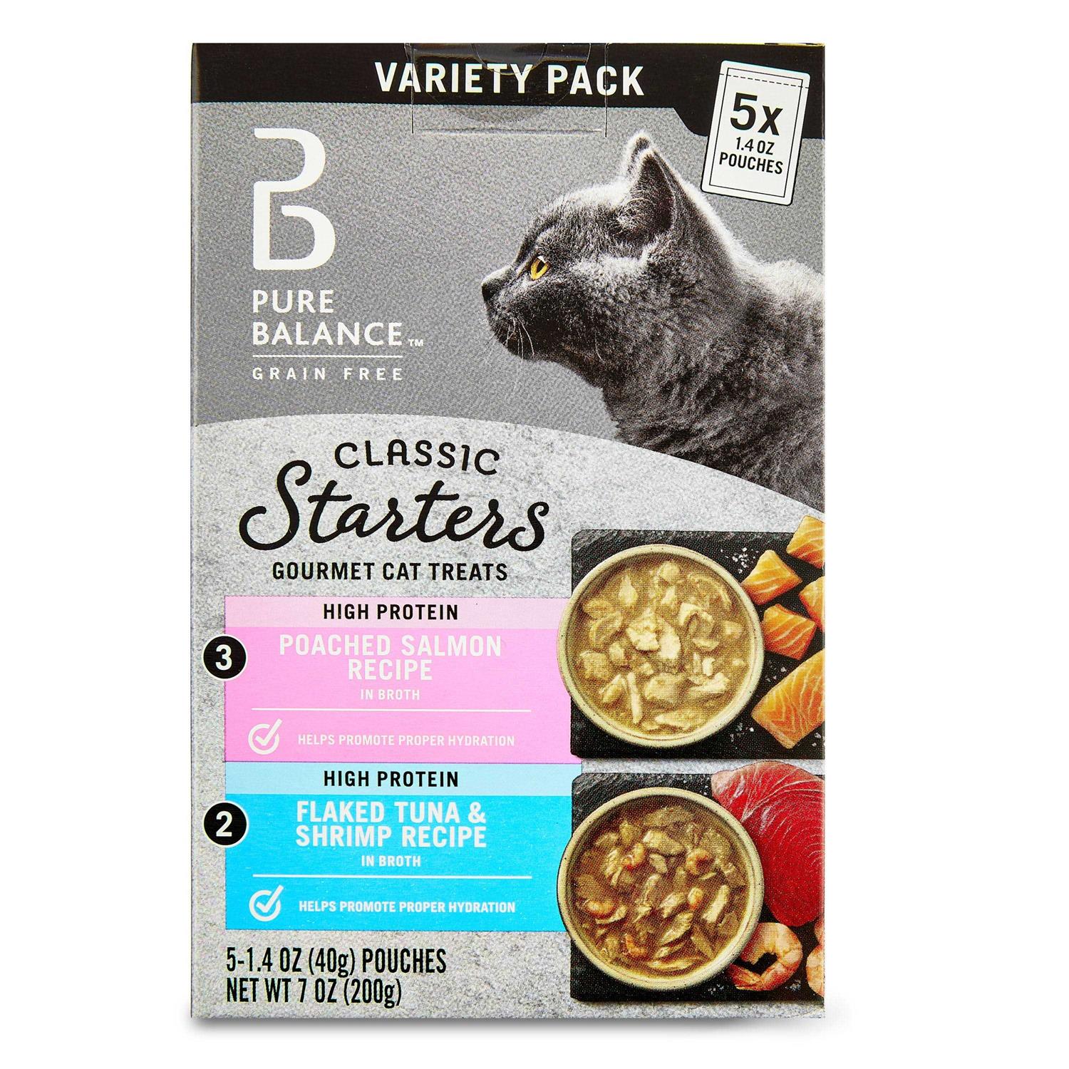 Pure Balance Salmon Tuna & Shrimp Recipe Variety Pack Gourmet Cat Treat Starters - Pet Supplies online store