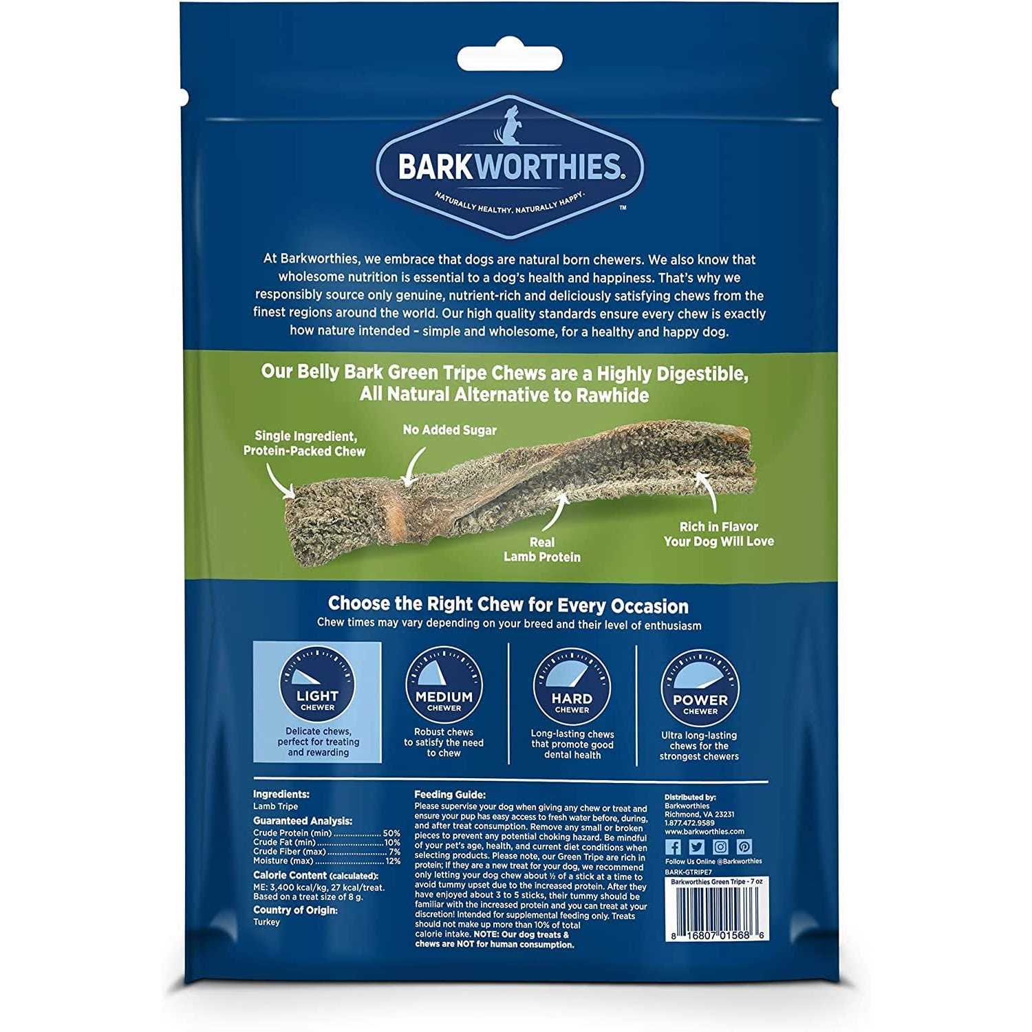 Barkworthies Green Tripe Sticks - Pet Supplies online store