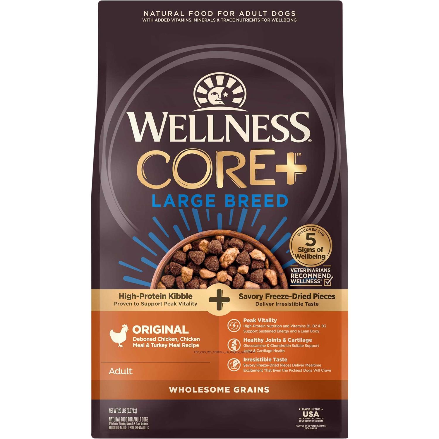 Wellness Core+ Large Breed Adult Dog Food Original - Pet Supplies online store