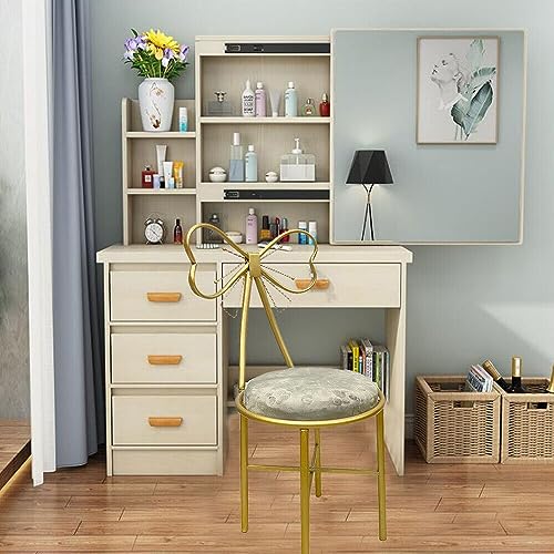 Vanity Chair Set of 2 Modern Butterfly Chair Back Makeup Bedroom Dressing Table Stools for Bedroom, Living Room, Bathroom (Modern Velvet Grey)