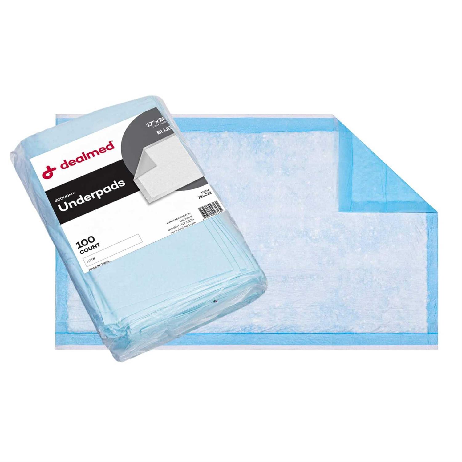 Dealmed Economy Absorbency Disposable Underpads 2-Ply Tissue Fill 17 X 24” - Pet Supplies online store