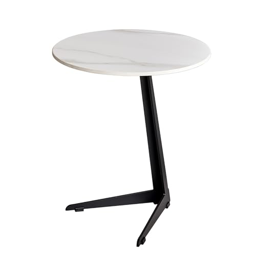 Small Modern Coffee Table, Round Center Tables Living Room, Modern Coffee Table for Home, Side End Table for Living Room, Bedroom, Office, Easy Assembly (Color : Black, Size : 40cm/16in)