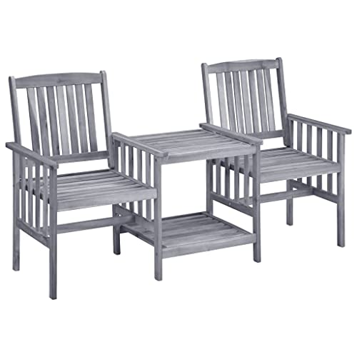 Patio Chairs, Outdoor Furniture Table and Chairs Set Out Door Furniture Modern Patio Furniture Set Lawn Chair, with Tea Table and Cushions Solid Acacia Wood