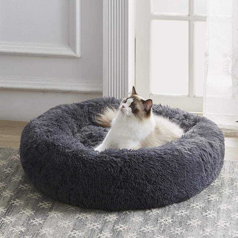 PupsDream The Original Calming Cat Bed Grey Anti Anxiety Cat Bed - Pet Supplies online store