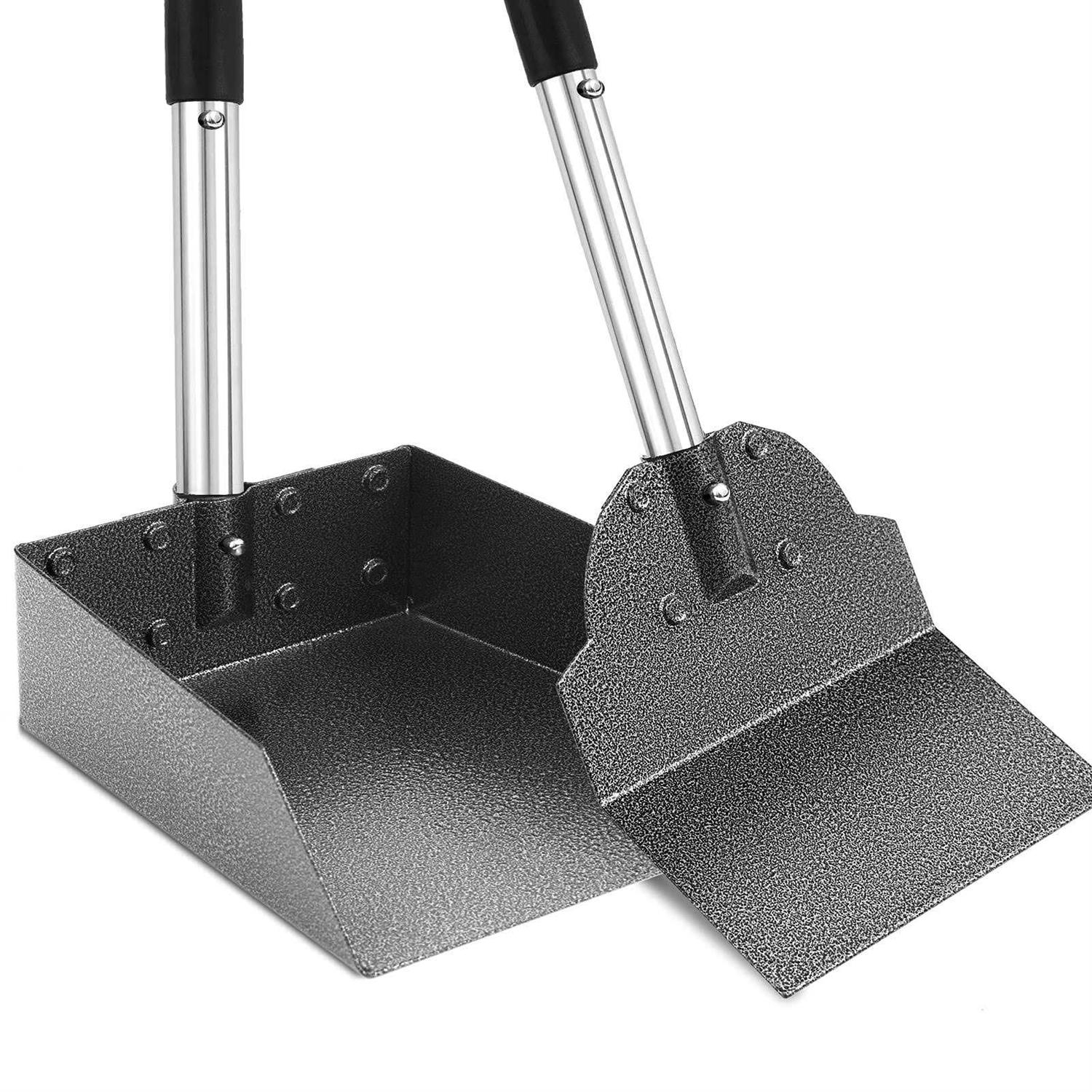 LUFFWELL Dog Pooper Scooper for Large Dogs, Metal Aluminum Tray and Spade Poop Scoop Set with Adjustable Stainless Steel Long Handle - Pet Supplies online store
