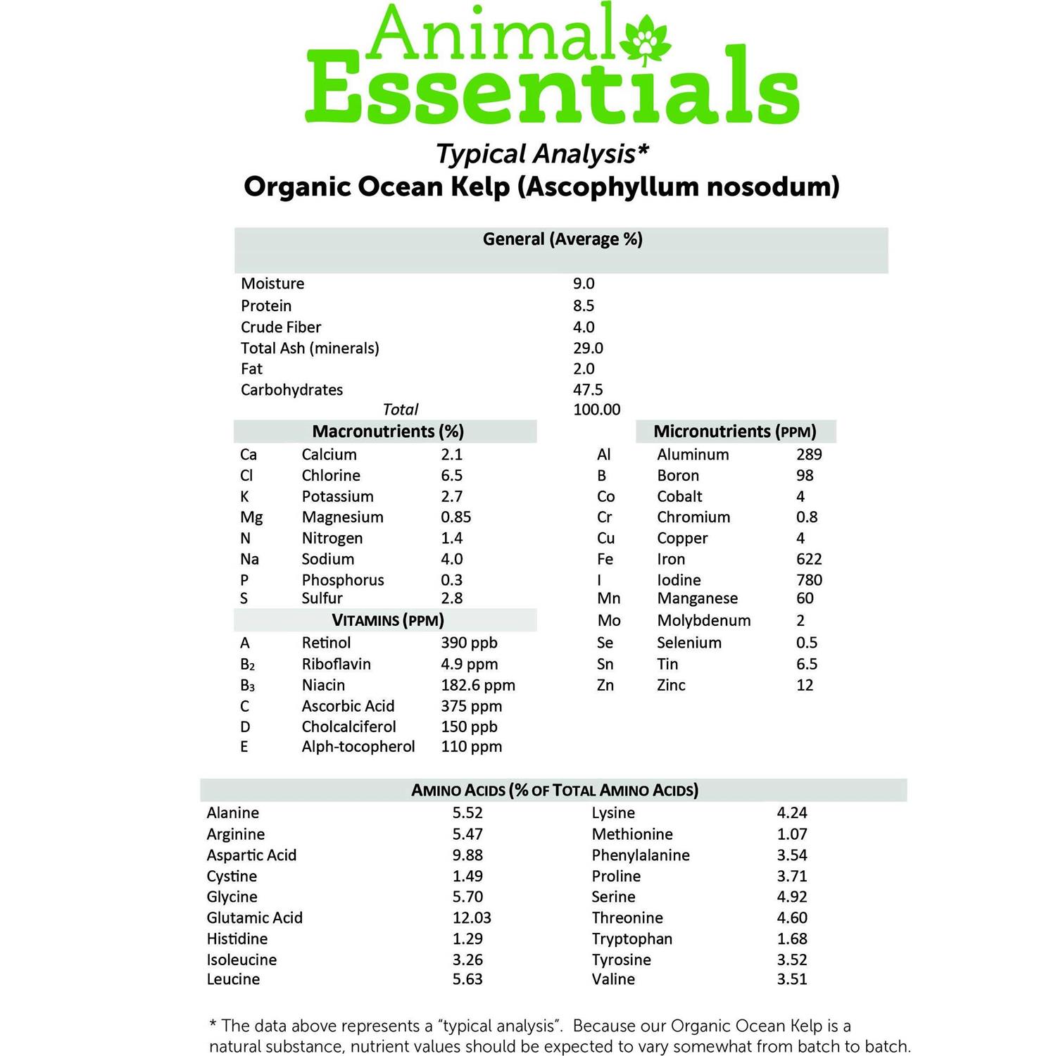 Animal Essentials Organic Ocean Kelp - Pet Supplies online store