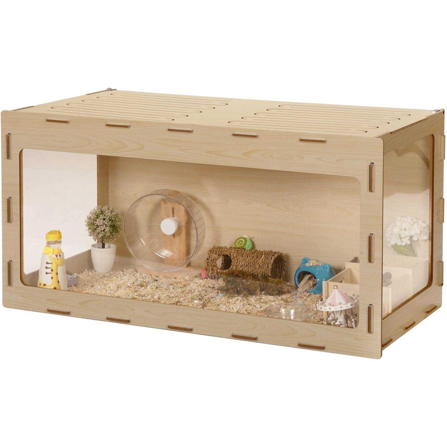Coziwow Wooden Hamster Cage Small Animal Hutch with Large Run Space - Pet Supplies online store