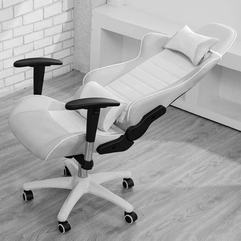 Office Chair, High Office Chair with Adjustable Armrest Lumbar Support Headrest Swivel Task Desk Chair Computer Chair Guest Chairs Reception Chairs (Color : White-Dinosaur Doodle4)
