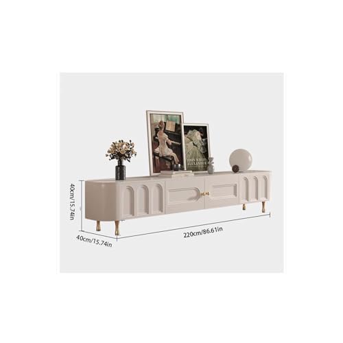 FEELIN TV Console Entertainment Center Creative TV Cabinet Solid Wood Home Modern Simple Cream Style TV Cabinet Living Room Entertainment Center Sideboard TV Stands for Living Room