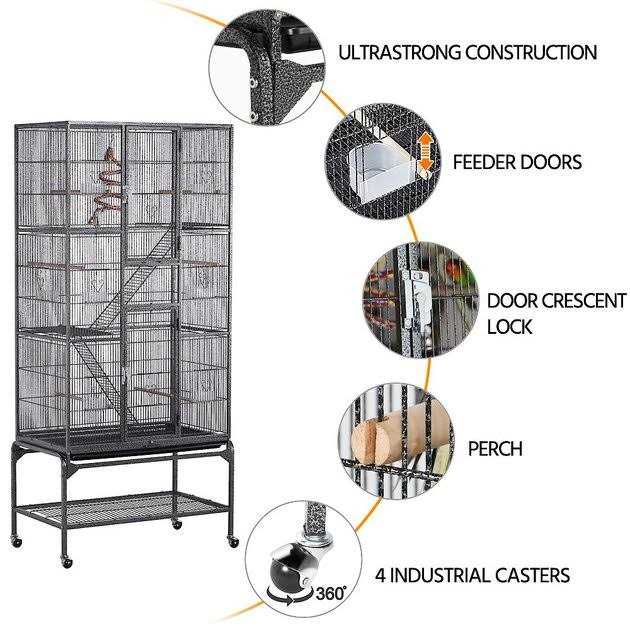 Yaheetech 69-in Parrot Cage with Detachable Stand - Pet Supplies online store
