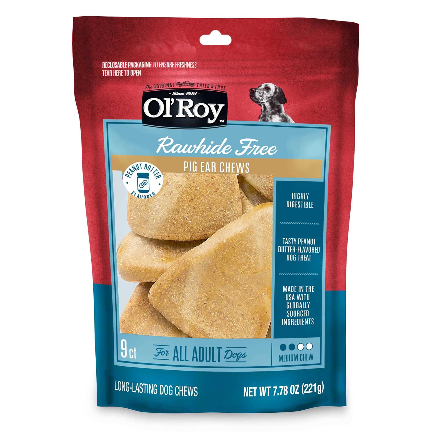 Ol' Roy Peanut Butter Flavor Pig Ear Chews - Pet Supplies online store