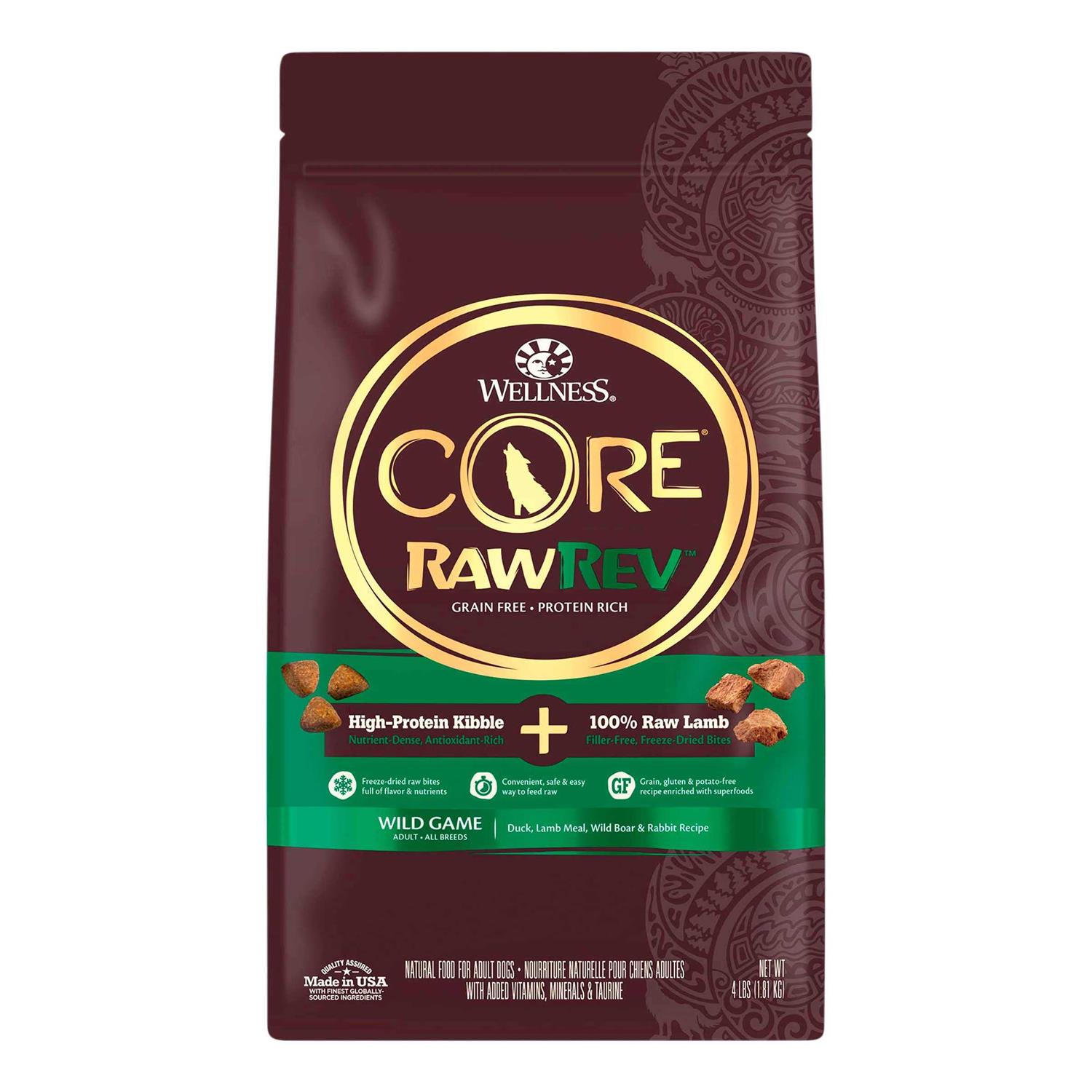 Wellness Core RawRev Natural Grain Free Wild Game Freeze Dried Dry Dog Food - Pet Supplies online store