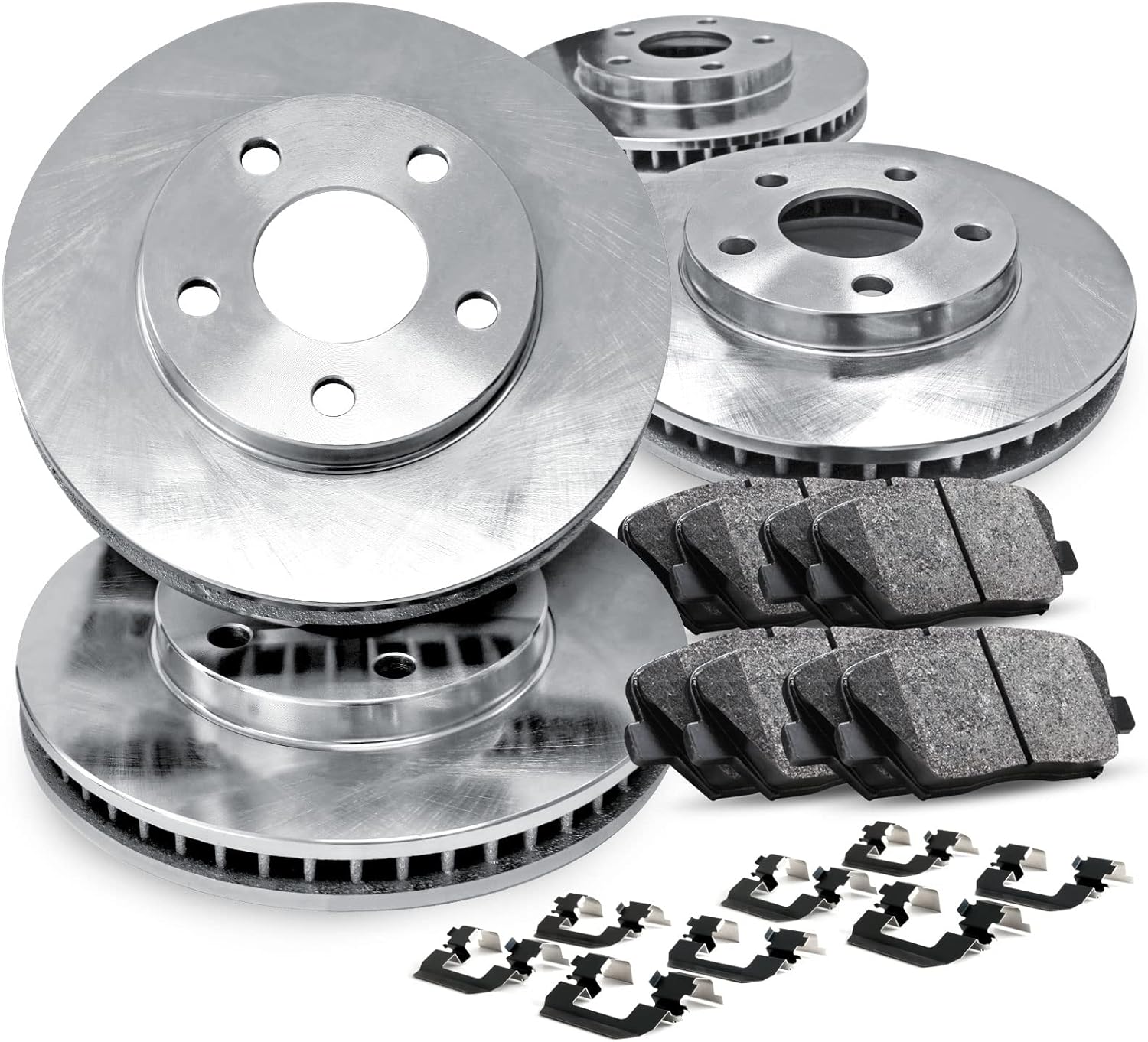 R1 Concepts Front Rear Brakes and Rotors Kit |Front Rear Brake Pads| Brake Rotors and Pads| Ceramic Brake Pads and Rotors |Hardware Kit|fits 2010-2017 Chevrolet Equinox, 2010-2017 GMC Terrain