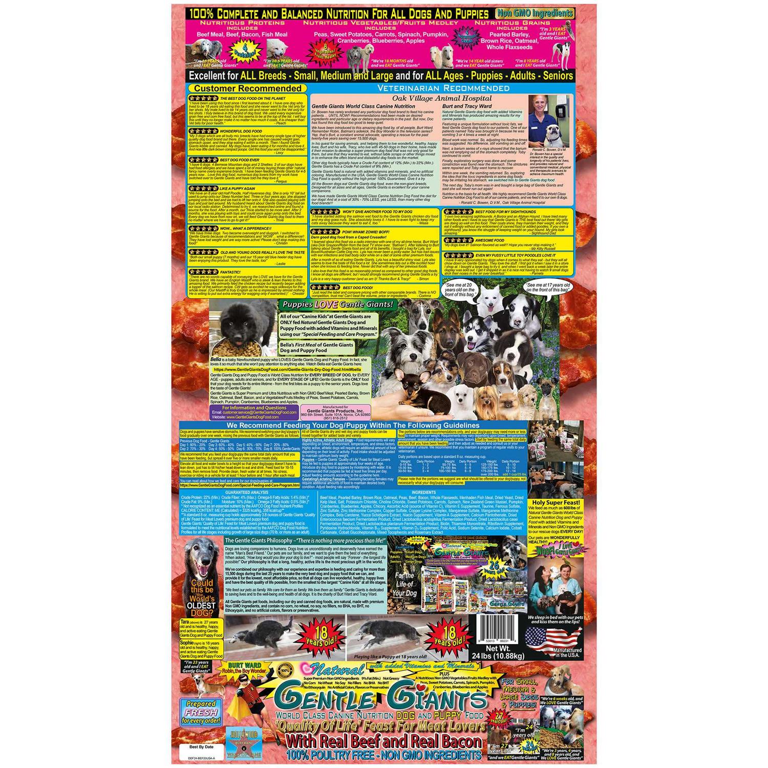 Gentle Giants Real Beef & Bacon Dry Dog Food - Pet Supplies online store