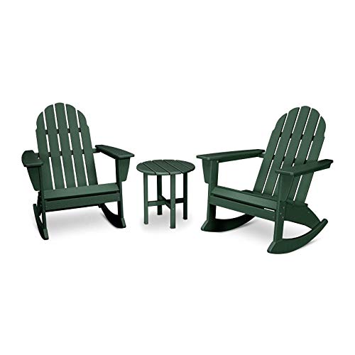 POLYWOOD Vineyard 3-Piece Adirondack Rocking Chair Set with Side Table