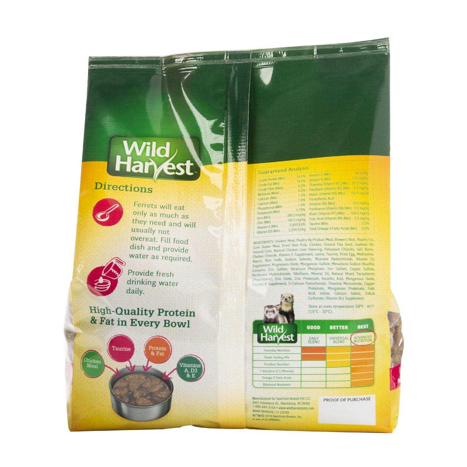 Wild Harvest Advanced Nutrition Ferret Food - Pet Supplies online store
