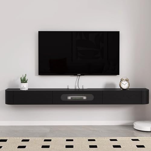Wall Mounted TV Stand, Solid Wood TV Cabinet Floating Entertainment Media Console Center with 3 Drawers, for 42-70