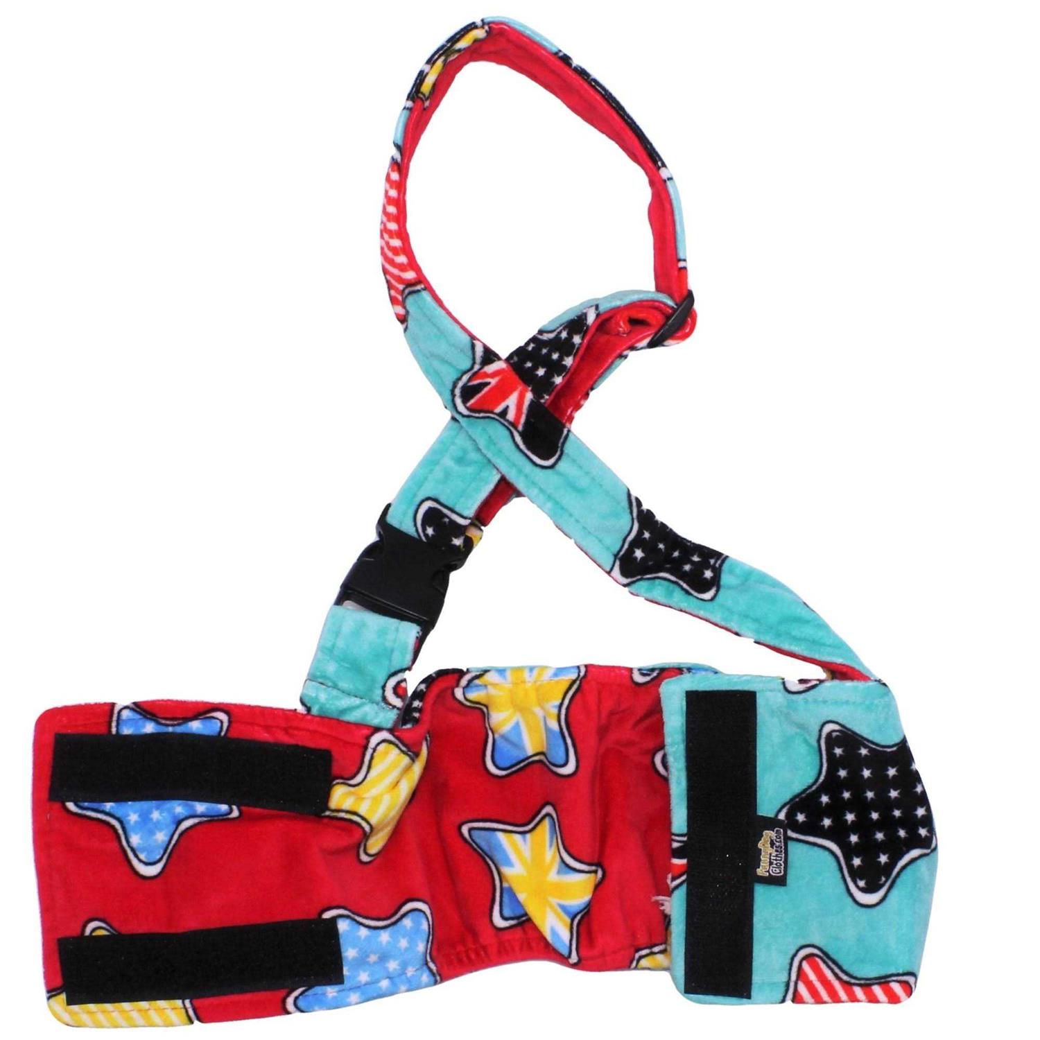 Washable Dog Diaper for Male Boy Fleece Belly Band Reusable with Suspender size - Pet Supplies online store
