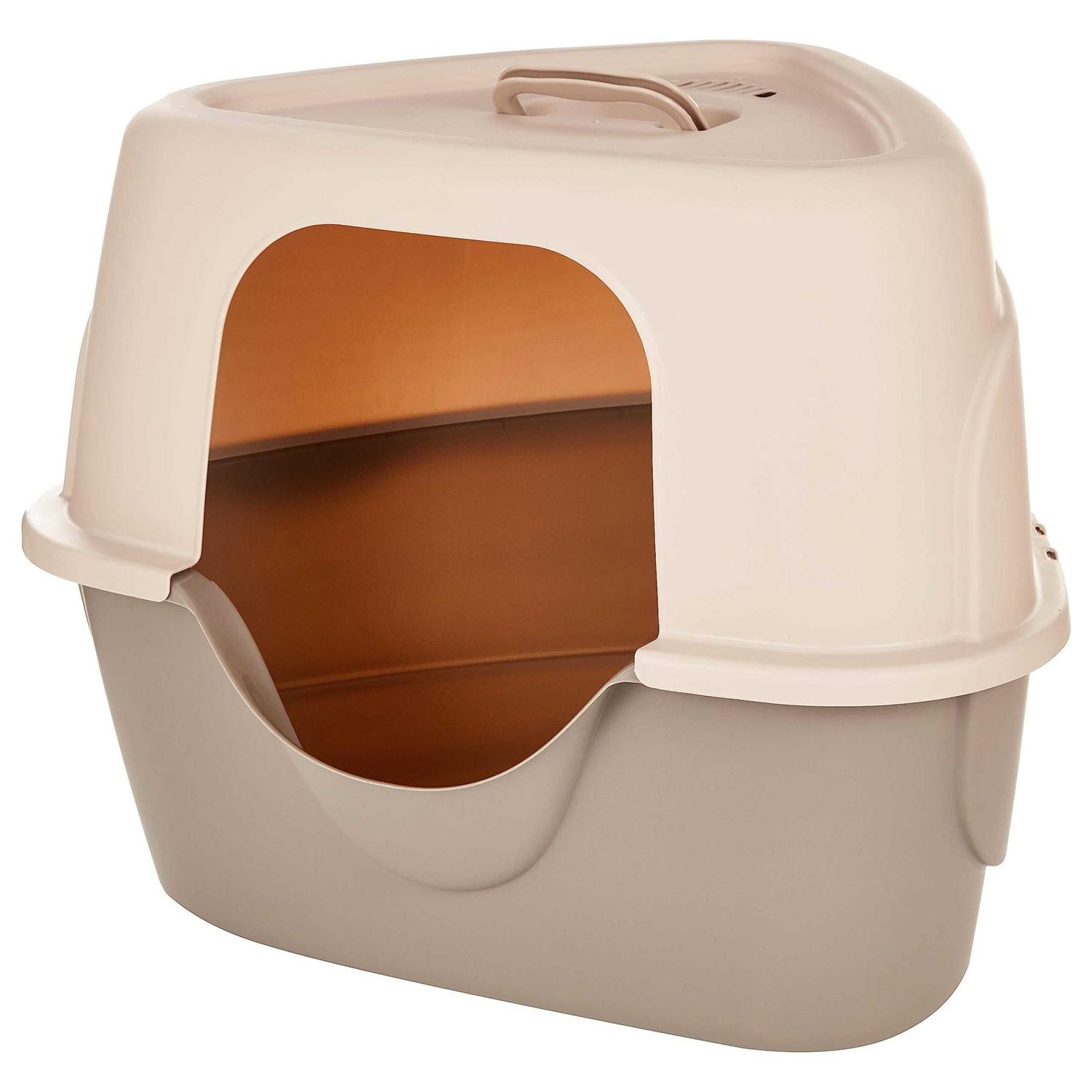 petpetssmart Basics No-Mess Hooded Corner Cat Litter Box - Pet Supplies online store