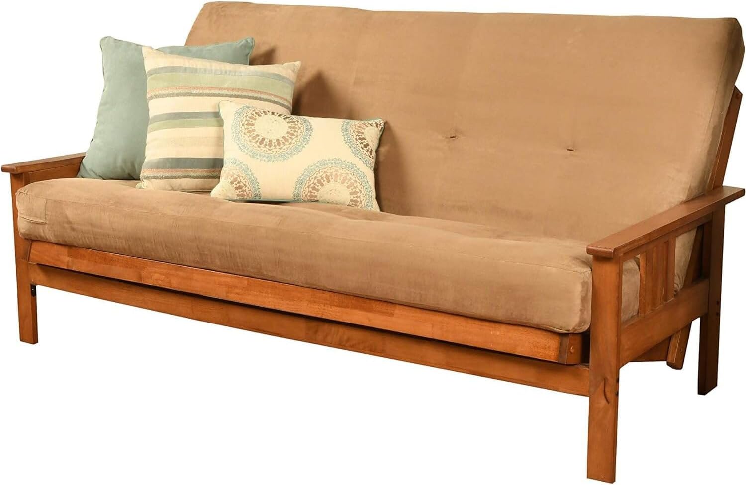 Kodiak Furniture Monterey Full Futon with Suede Fabric Mattress in Barbados/Tan