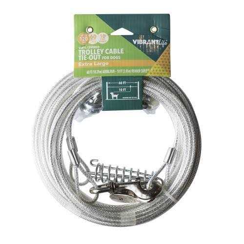 Vibrant Life Vinyl-Covered Trolley Cable Tie-Out for Dogs - Pet Supplies online store