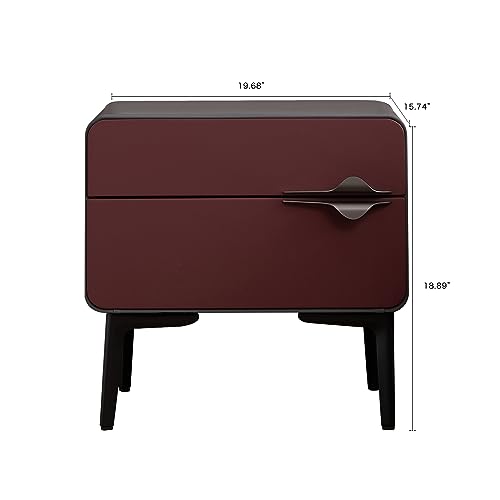 Modern 2 Drawers Dresser for Bedroom Small Nightstand Bedside Table Wood End Table
